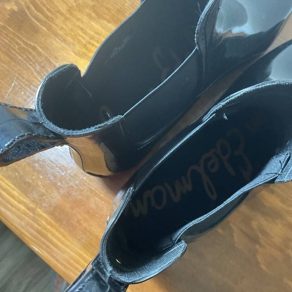 Sam Edelman Womens Black Almond Toe Pull On Ankle Chelsea Rain Boots Size 11 EUC - Picture 4 of 9